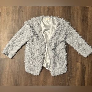 Gray fuzzy coat